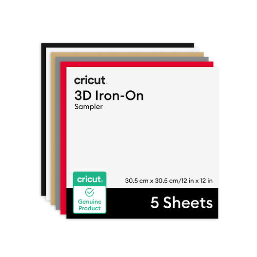 Cricut&reg; 3D Iron-On, Bold Sampler &ndash; 12 in x 12 in (5 ct)